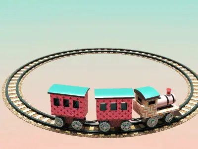 Toy Train Low-poly 3D model order