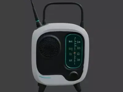 Retro Radio 3D Model Vintage Electronic Device Low-poly 3D model