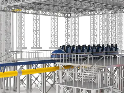 Full Roller Coaster 3D model