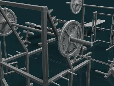 Gym Weight Collection 3D model