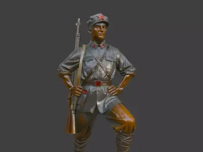 Military sculpture warrior  military battle war hero  soldier 3D print model buy