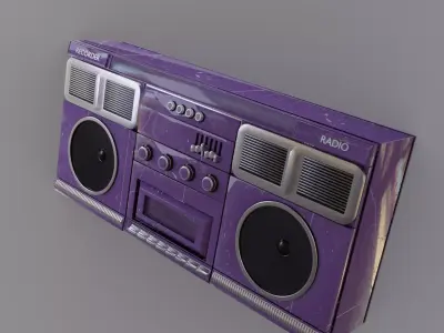 Radio 3D Retro Boombox Cassette Player 3D model