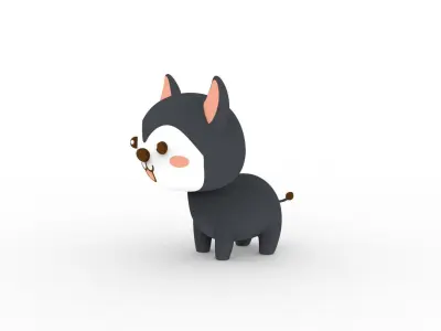 Cartoon Wolf v001 character  3D model