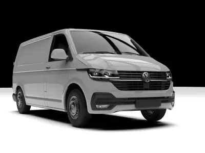 Volkswagen Transporter T6 Realistic with Customizable Components 3D model