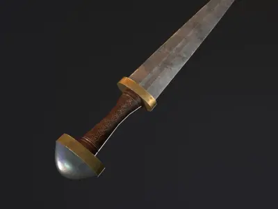 Viking Short Sword PBR Low-poly 3D model