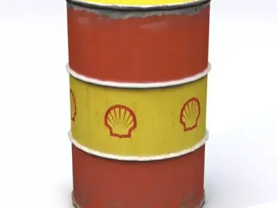 Rusty Shell 55 Gallon Drum 3D model
