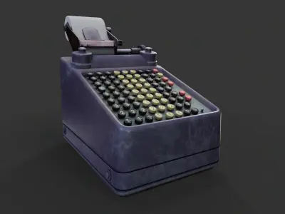 Old Calculator Low-poly 3D model