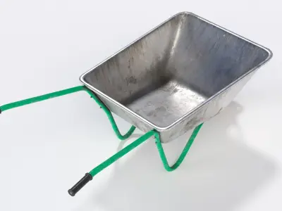 Wheelbarrow Low-poly 3D model 7