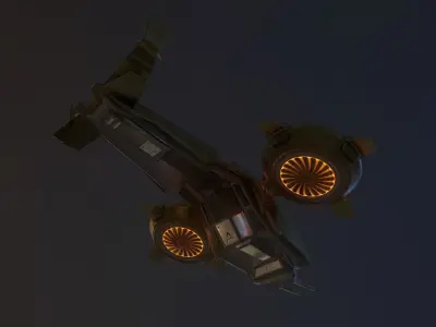 Space Ship Game Model Low-poly 3D model