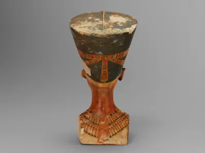Nefertiti statue the Ancient Egyptian Queen Low-poly 3D model