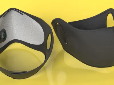Smart Air Purifier Face Mask 3D model