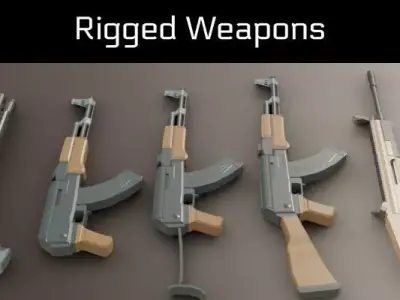 Rigged Weapons 3D model
