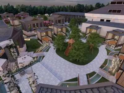 Restaurant Landscape Free 3D model