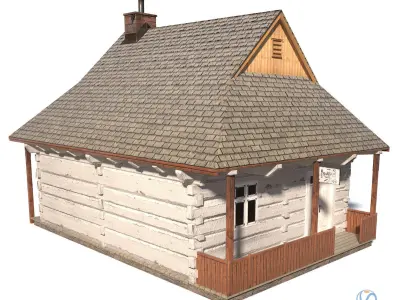 Barber House  - Slav Architecture Low-poly 3D model