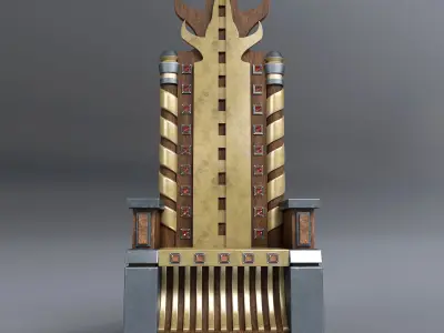 THRONE-1 golden throne 3D model