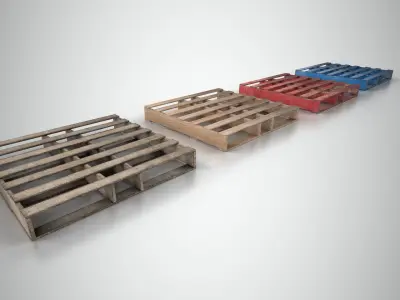 Wood Pallet Low-poly 3D model 5