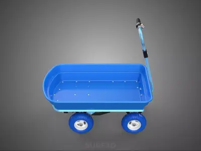 MOTORIZED BEACH SAND SEA CART WAGON TROLLEY DOLLY TRUCK TRAILER 3D model
