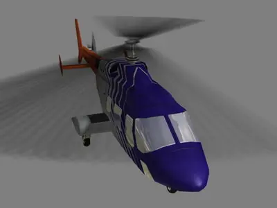 Bell 222 V3 Helicopter Low-poly 3D model