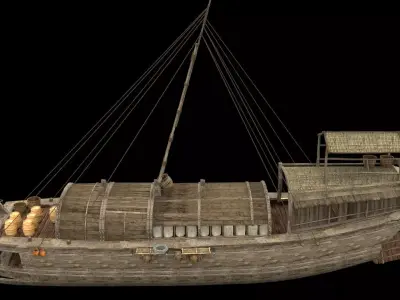 Chinese junk fishing  boat   3D model