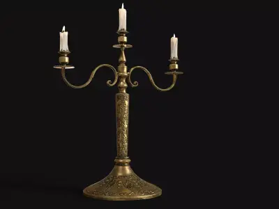 Antique Candle Tree - PBR 3D model