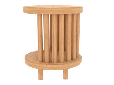 wood storage chair 3D model