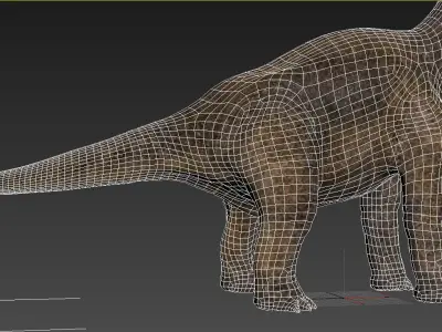 Brachiosaurus dinosaur Low-poly 3D model 5