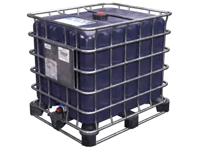 Intermediate Blue Bulk Container Low-poly 3D model