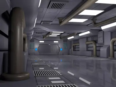 Sci Fi Room Interior 3D model purchase