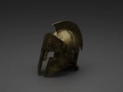 6 Spartan Helmets 3D model