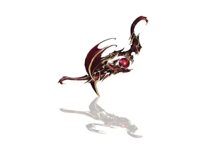 Demonic Bow Low-poly 3D model