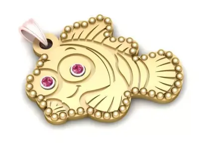 FISH GOLD PENDANT 3D PRINTABLE MODEL 3D print model