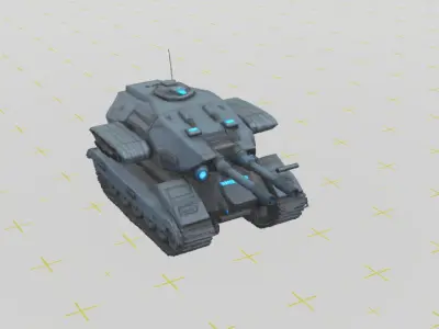 Modern Hybrid Gothic Futuristic Army Tank 3D Model 3D model