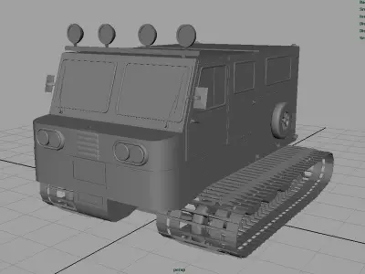 Snowcat snow vehicle 3D model