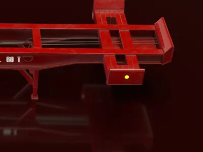 Trailer Container Port Low Poly RIG Low-poly 3D model