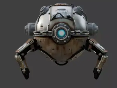 Sci-Fi Maintenance Drone 3D Model Low-poly 3D model