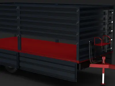 Tractor Trailer Low-poly 3D model