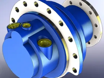 Modular Hydraulic Motors POCLAIN MS05 Free 3D model