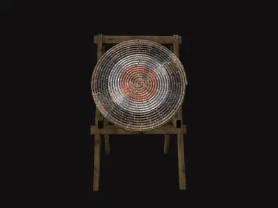 Medieval Archery Target Low-poly 3D model