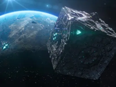 Sci-Fi Cube Mothership 3D model