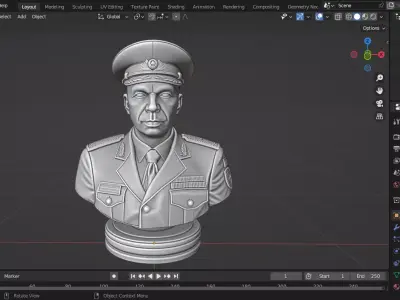 Ukraine General Oleksandr Syrskyi chess piece 3D print model