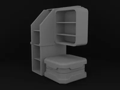 Sci-fi Cupboard - Space Station Prop Low-poly 3D model