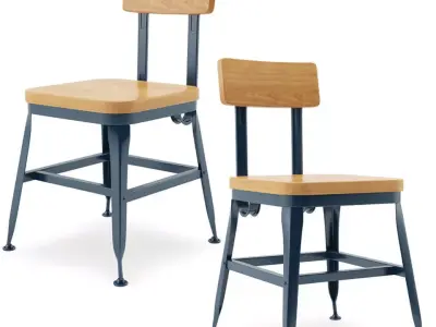 Vintage Lyon Powder coated Dining Chair 3D model