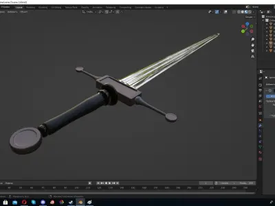 Blender Hi poly Sword 3D model