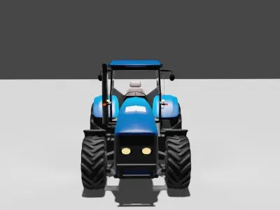 Low poly Trucktar useing for your game and animation 3D model Free low-poly 3D model