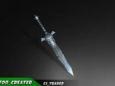 Low-Poly Fantasy Sword 3D Model Low-poly 3D model