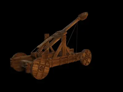 Catapult wooden cannon 3D model purchase