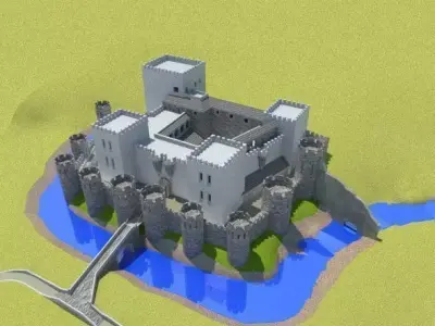 CASTLE low poly in minecraft Low-poly 3D model