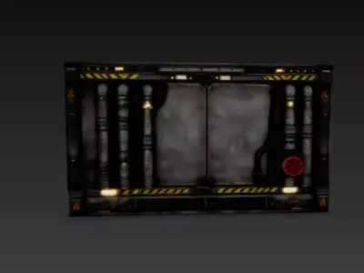 Sci-Fi Industrial Pipe Wall Panel - PBR Low Poly Game Ready Low-poly 3D model