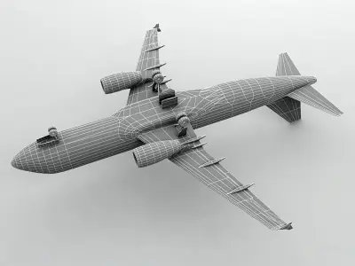 Airbus A320 Airliner - United Airlines Low-poly 3D model