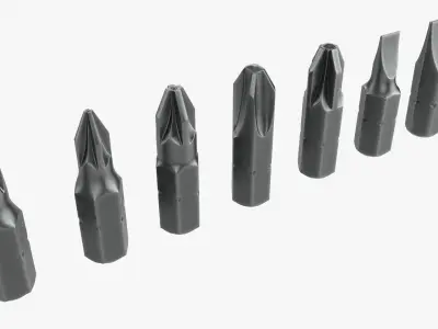 Bit set for screwdriver 3D model